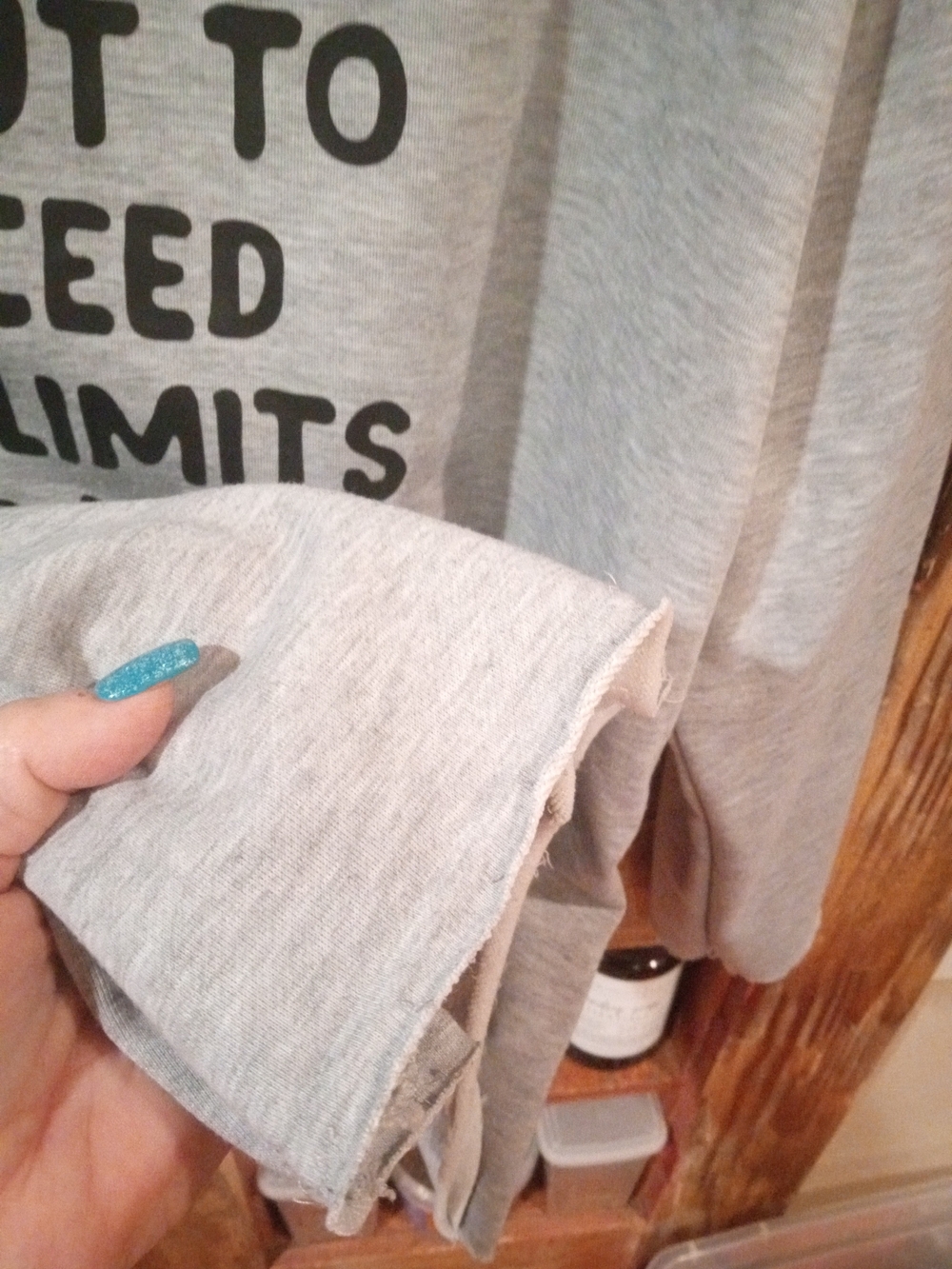 Grey Graphic Sweatshirt with Bold Black Text - Picture 4 of 6